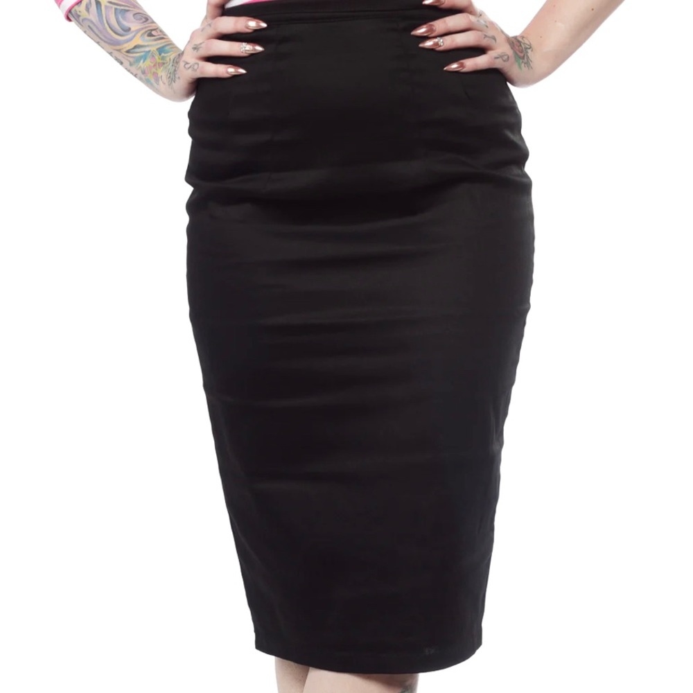 Sourpuss Stretch Pencil Skirt, Black - Picture 4 of 5